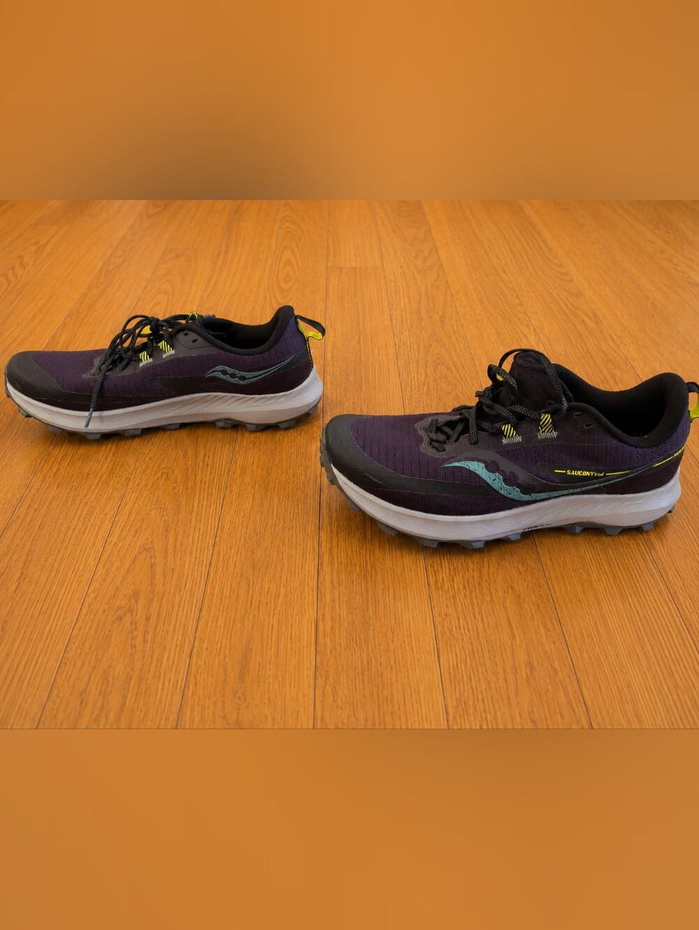 Saucony Peregrine 13 Trail Running Shoes Men's Size 12 Black Purple